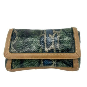 LOFT Faux Snake Clutch Purse‎ Green Blue Tan Magnetic Closure Zip Pocket Event